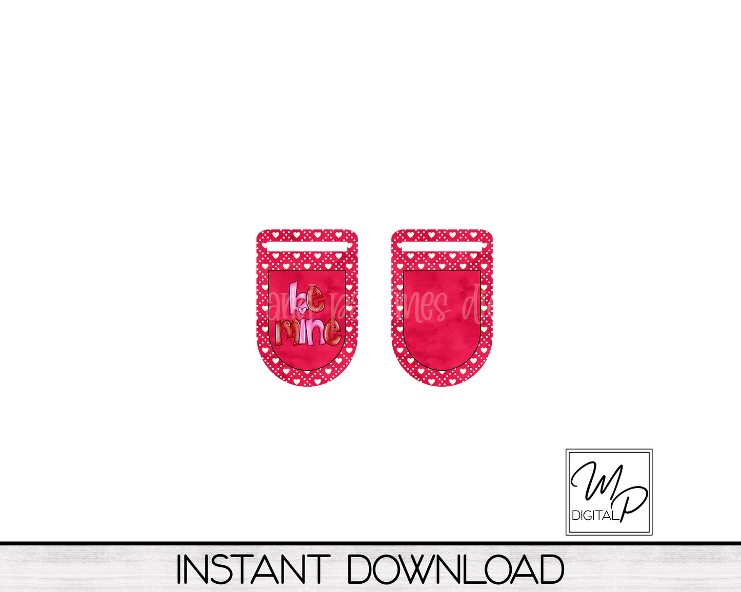Valentine's Day PNG Design for Sublimation of Earrings Oval with Leather, Digital Download