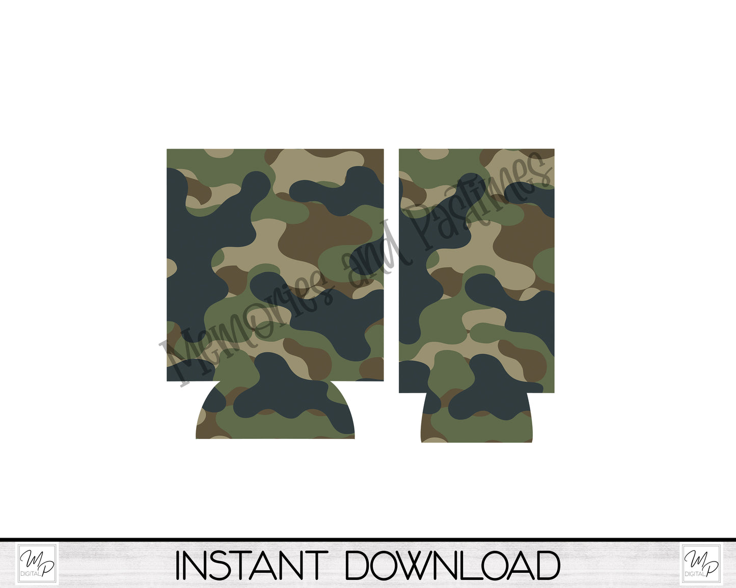 Camouflage Neoprene Can Cooler PNG Sublimation Design, Digital Download