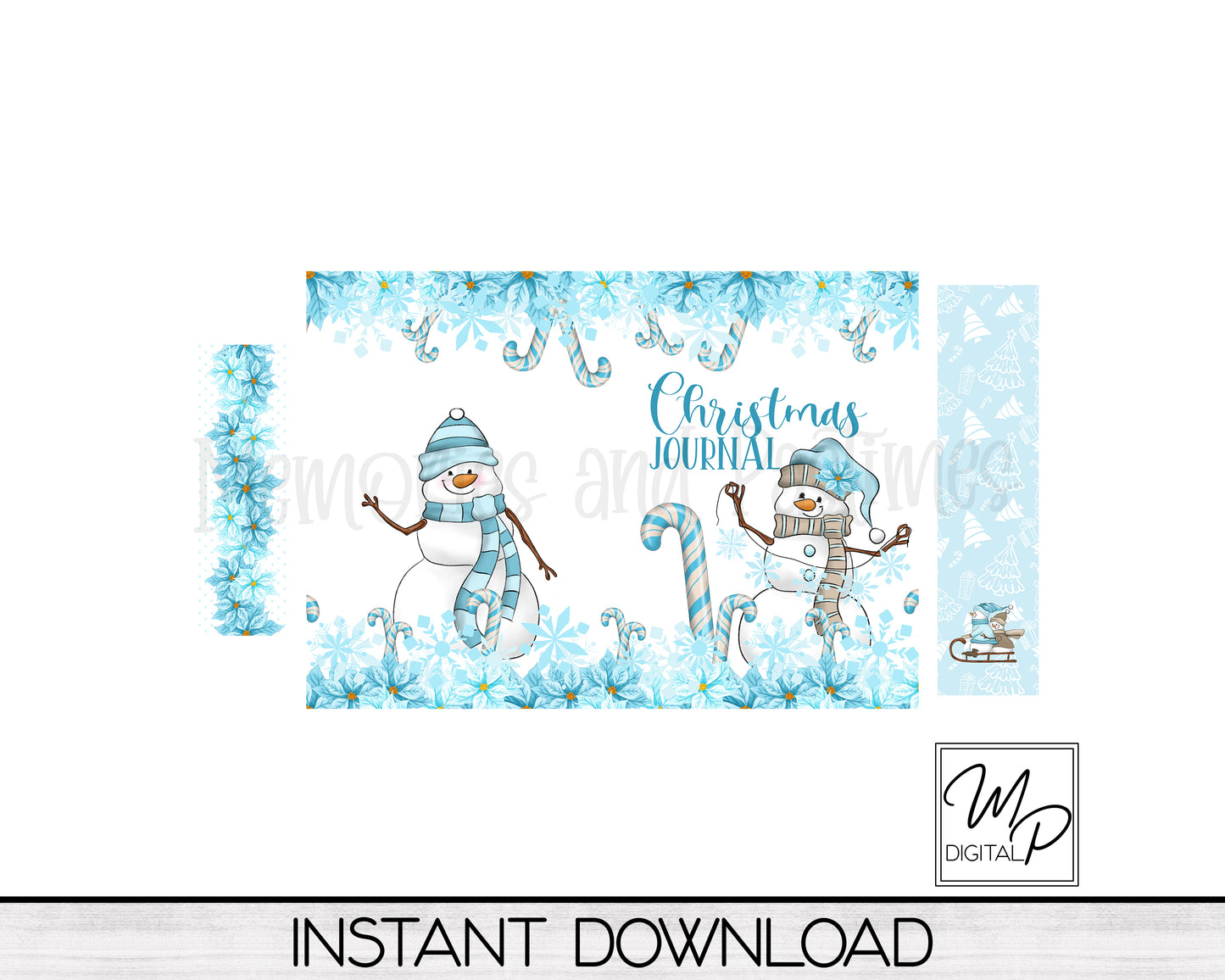 Christmas Snowman Journal and Pen Set PNG Sublimation Design, Digital Download