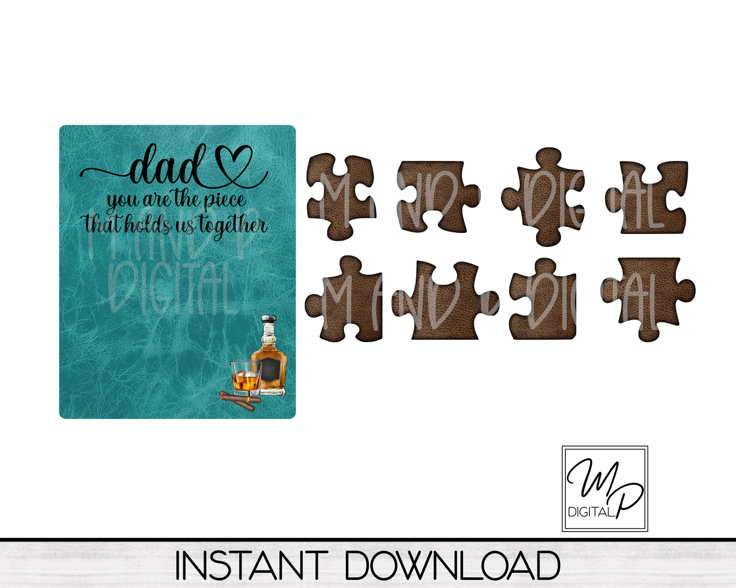 Dad Puzzle PNG Design for Sublimation, Digital Download