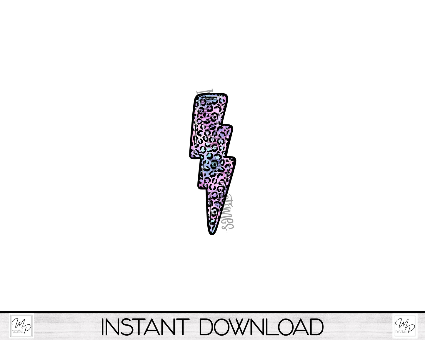 Pastel Leopard Print Lightening Bolt Earring PNG Design for Sublimation, Digital Download