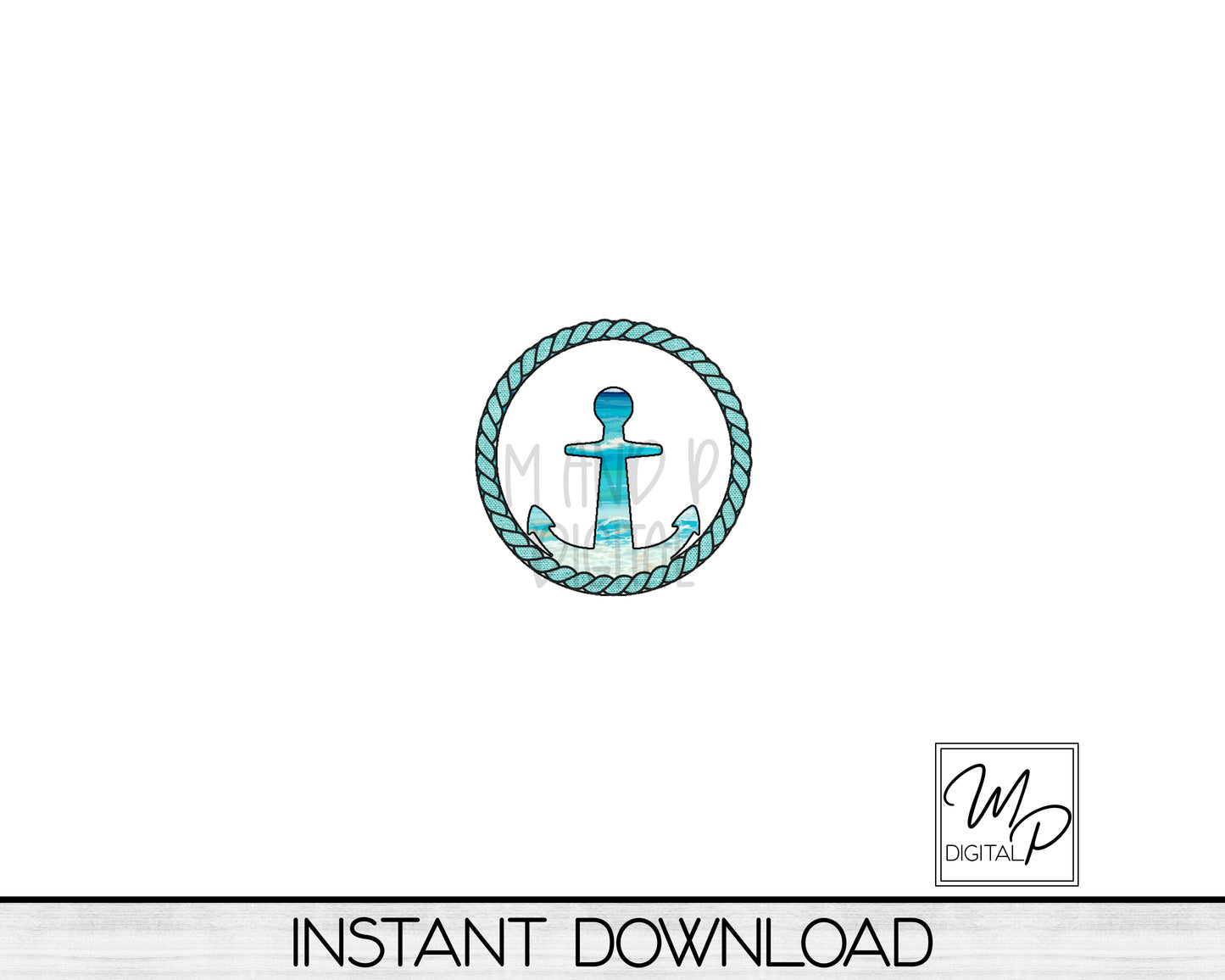 Nautical Anchor PNG Design for Sublimation of Earrings with Leather, Digital Download
