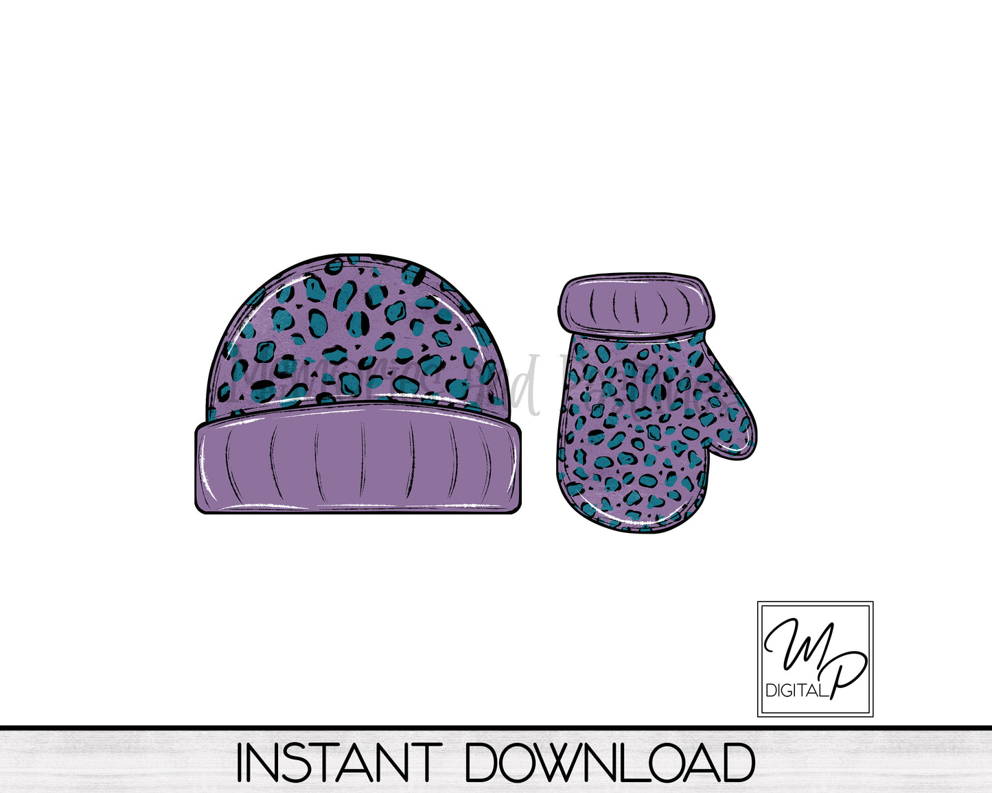 Matching Beanie and Mitten Earring Design for Sublimation, Digital Download