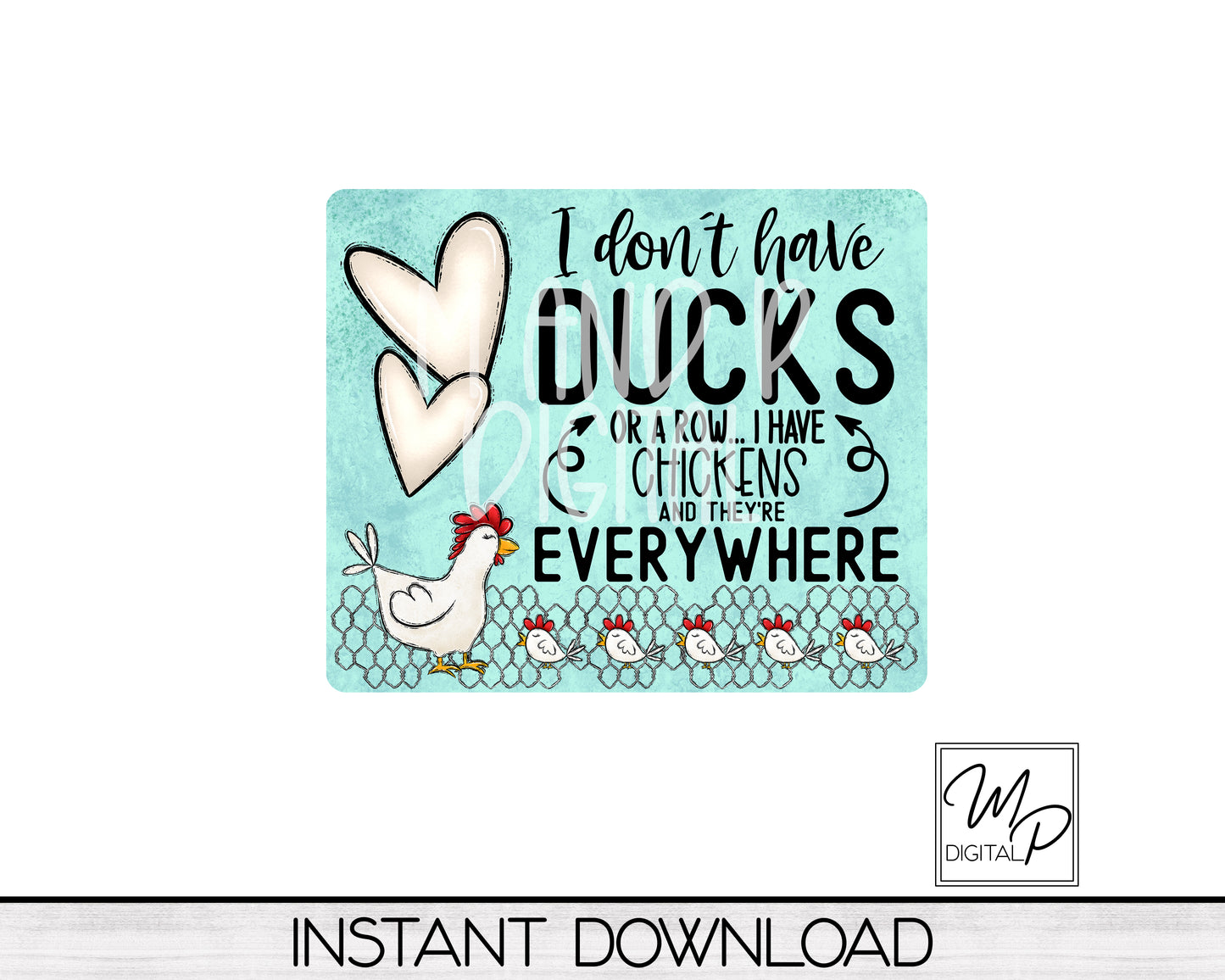 Funny Chicken PNG for Sublimation of Mouse Pads, Signs, Digital Download