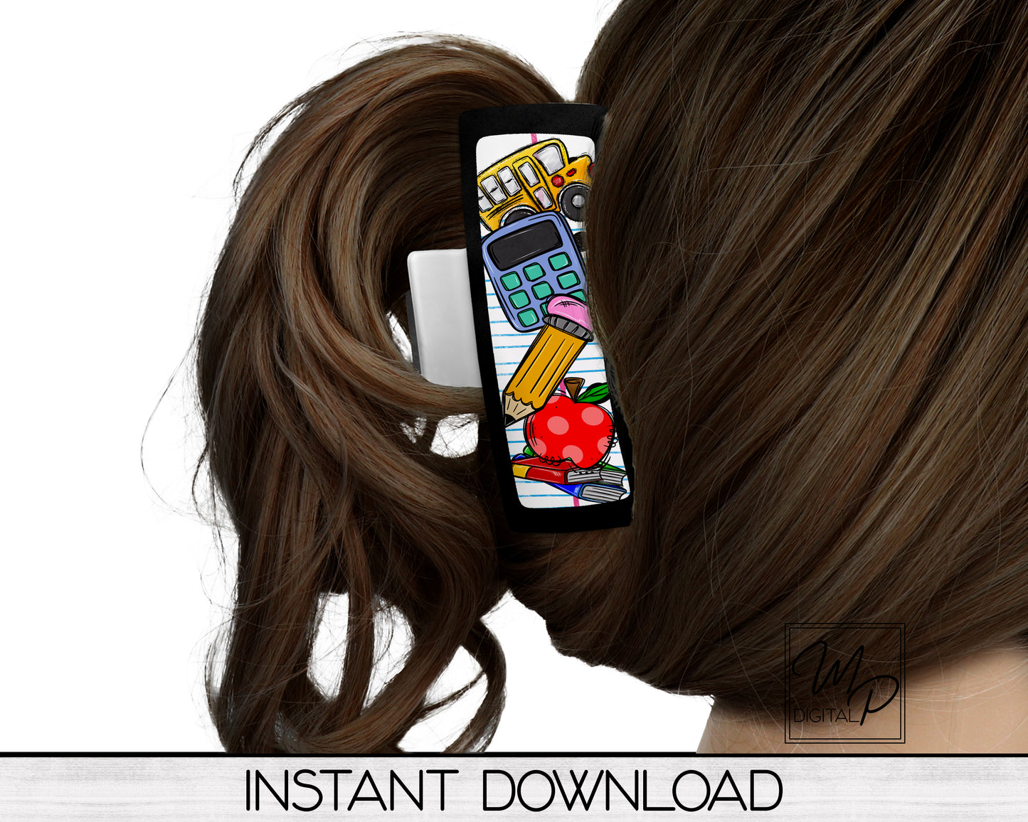 Teacher Hair Clip PNG Sublimation Design, Digital Download