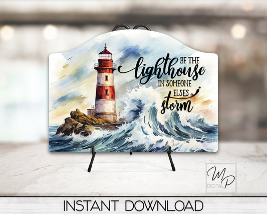 Lighthouse PNG Design for Sublimation of Round Top Signs, Digital Download