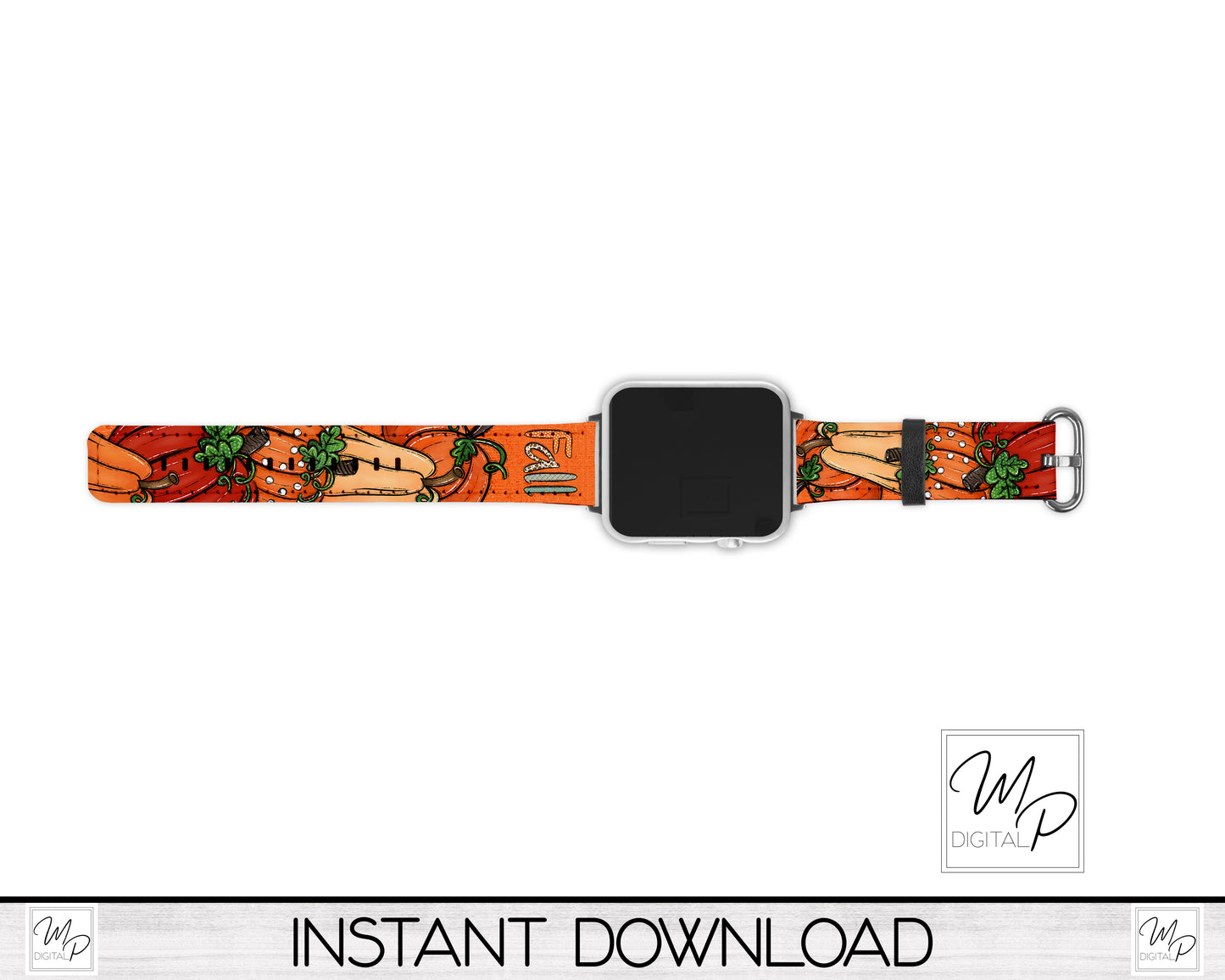 Fall Pumpkins PNG Design for Sublimation of Smart Watchbands, Digital Download