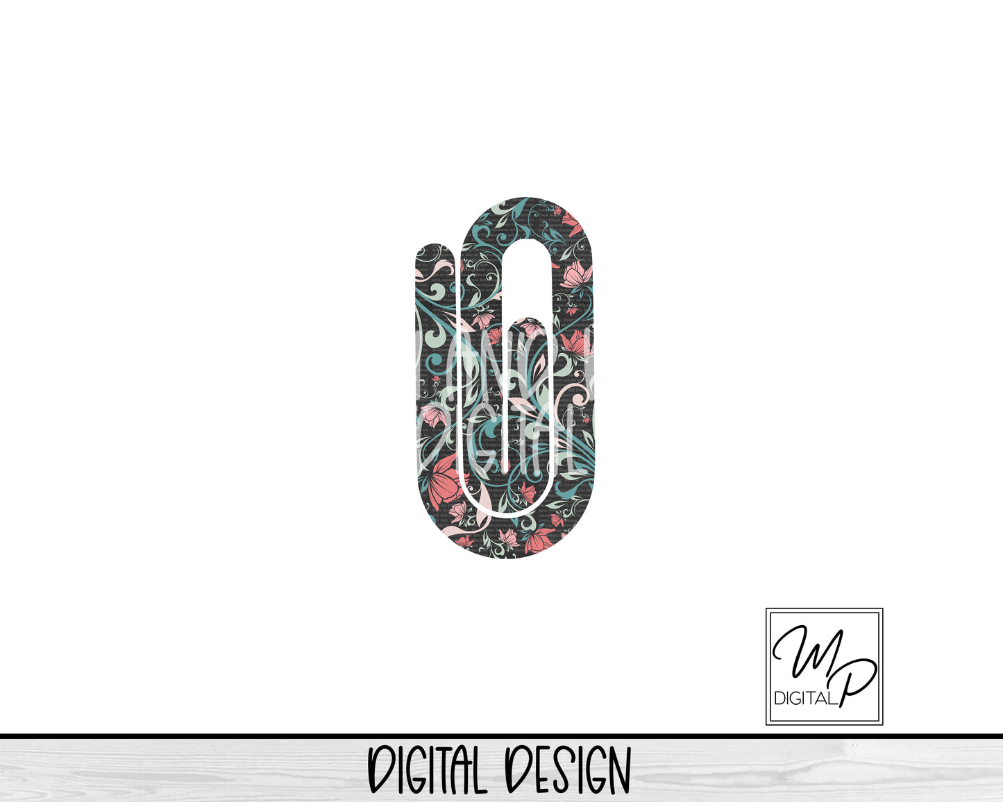 Floral Bookmark Clip PNG Sublimation Digital Design