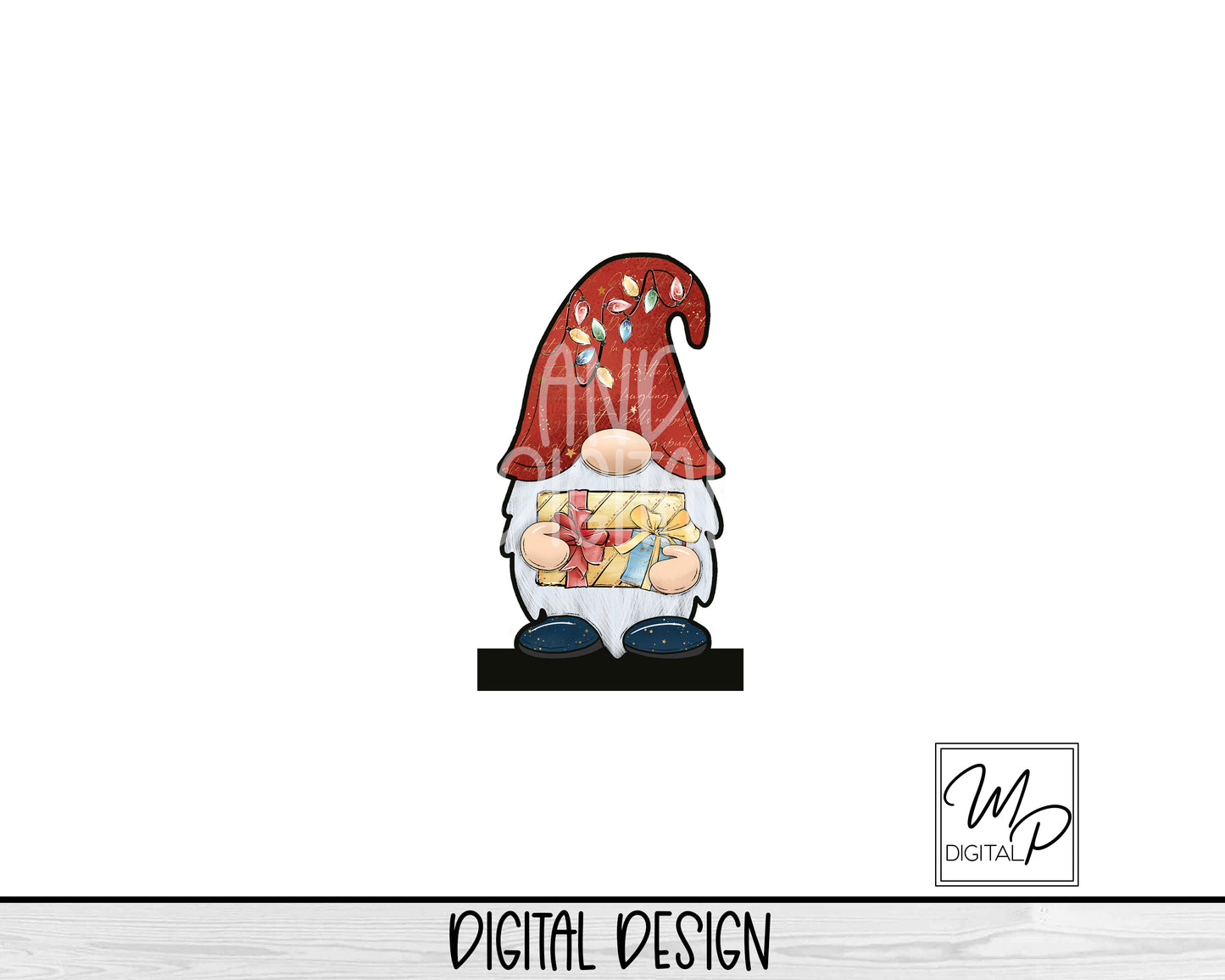 Christmas Gnome LED Acrylic Night Light Up Sign, PNG Sublimation Design