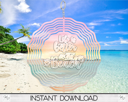Beach Garden Wind Spinner PNG Design for Sublimation, Digital Download