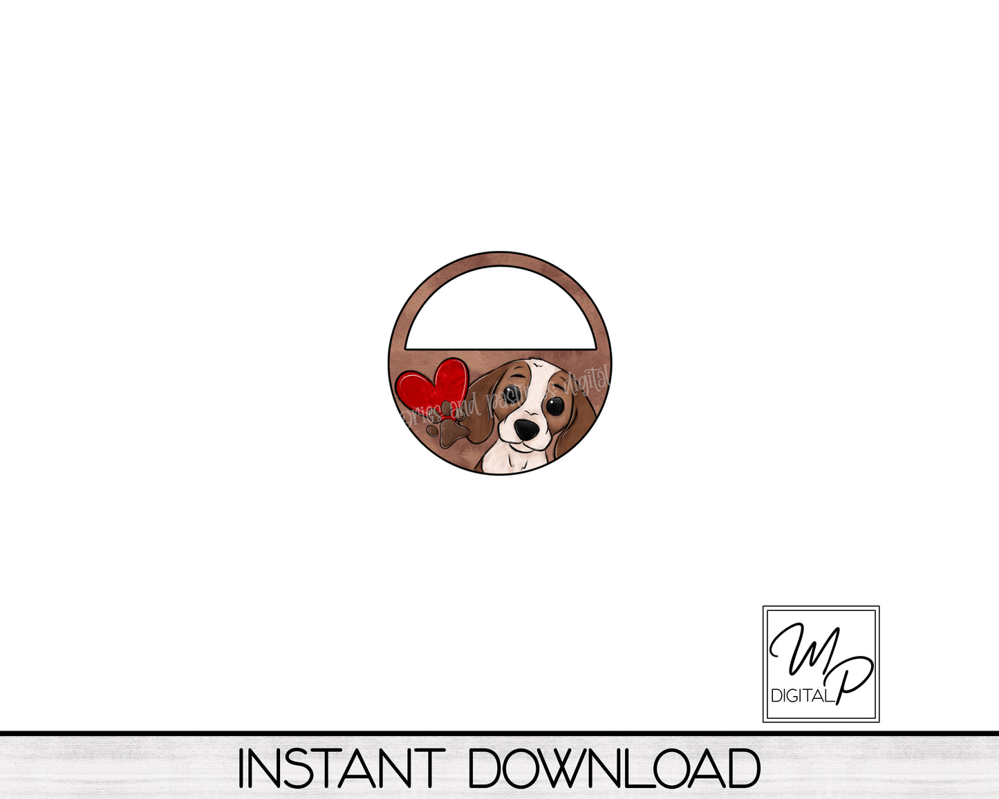 Beagle Half Circle PNG Design for Sublimation of Earrings with Leather, Digital Download