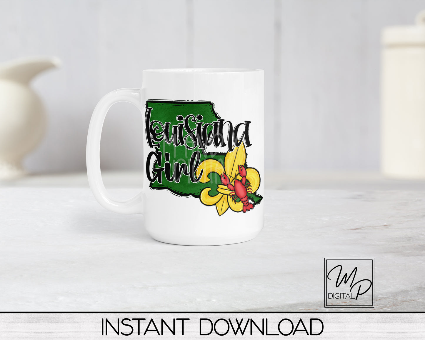 Louisiana Girl PNG Sublimation Design for Shirts and Mugs, Commercial Use