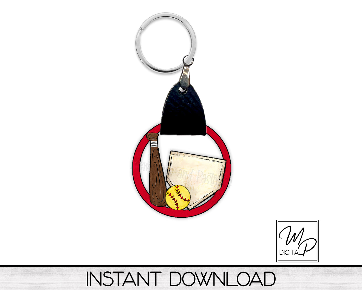 Softball PNG Design for Sublimation of Earrings with Leather, Digital Download