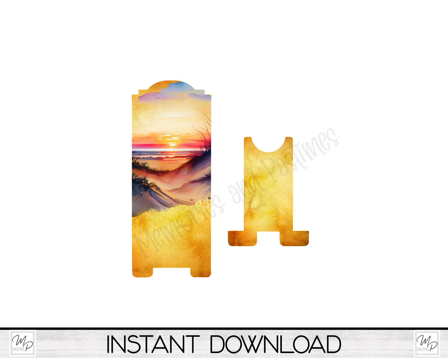 Sunset Beach Cell Phone Stand PNG for Sublimation Design, Digital Download