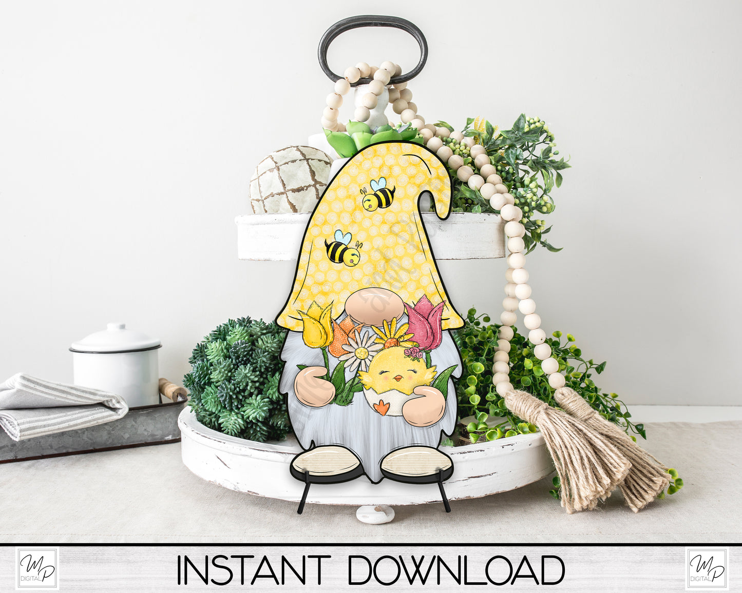 Spring Easter Gnome PNG Sublimation Digital Design Download