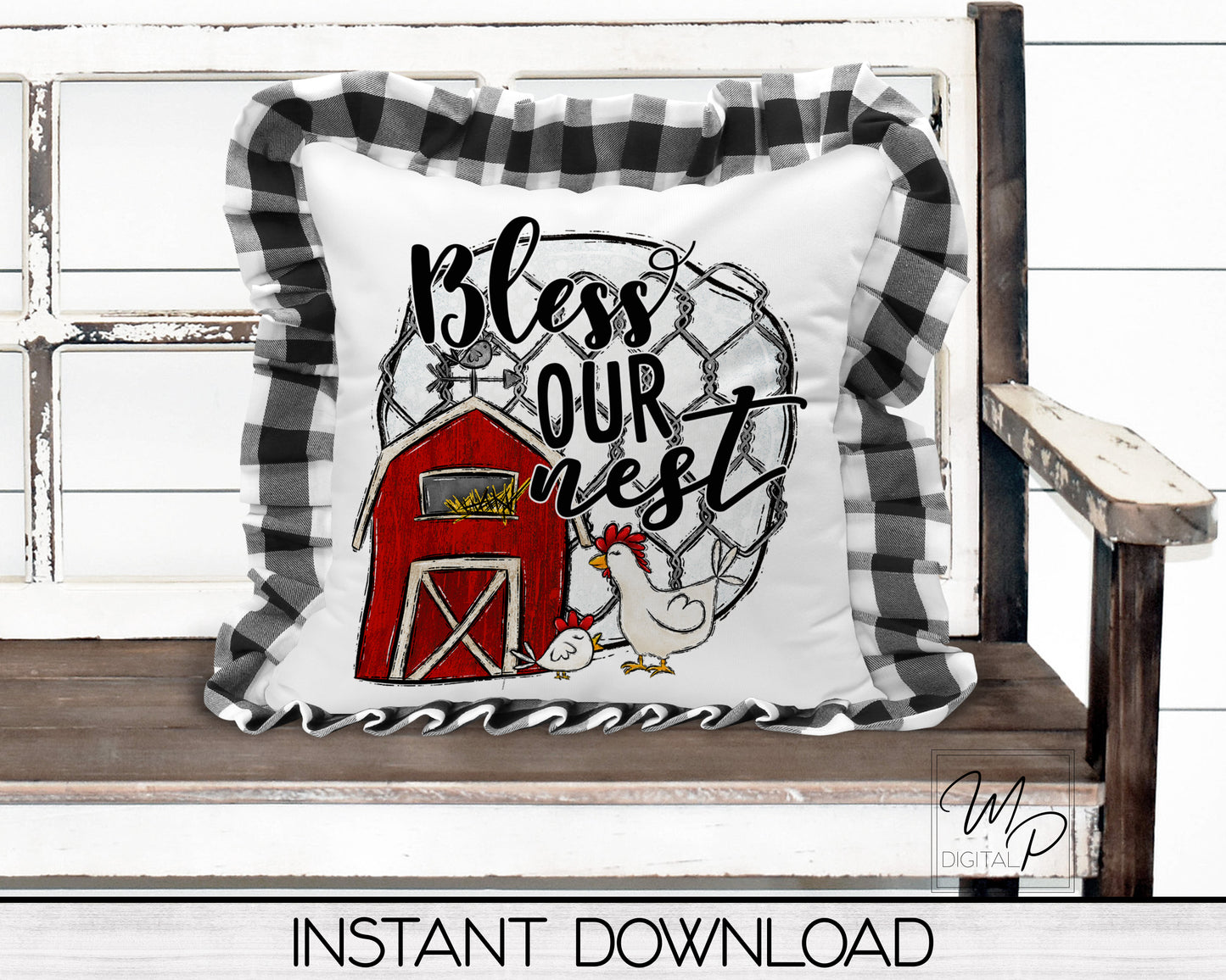 Bless Our Nest Sublimation Design PNG Digital Download - Tote Mug Tshirt Tea Towel Sublimation - Commercial Use