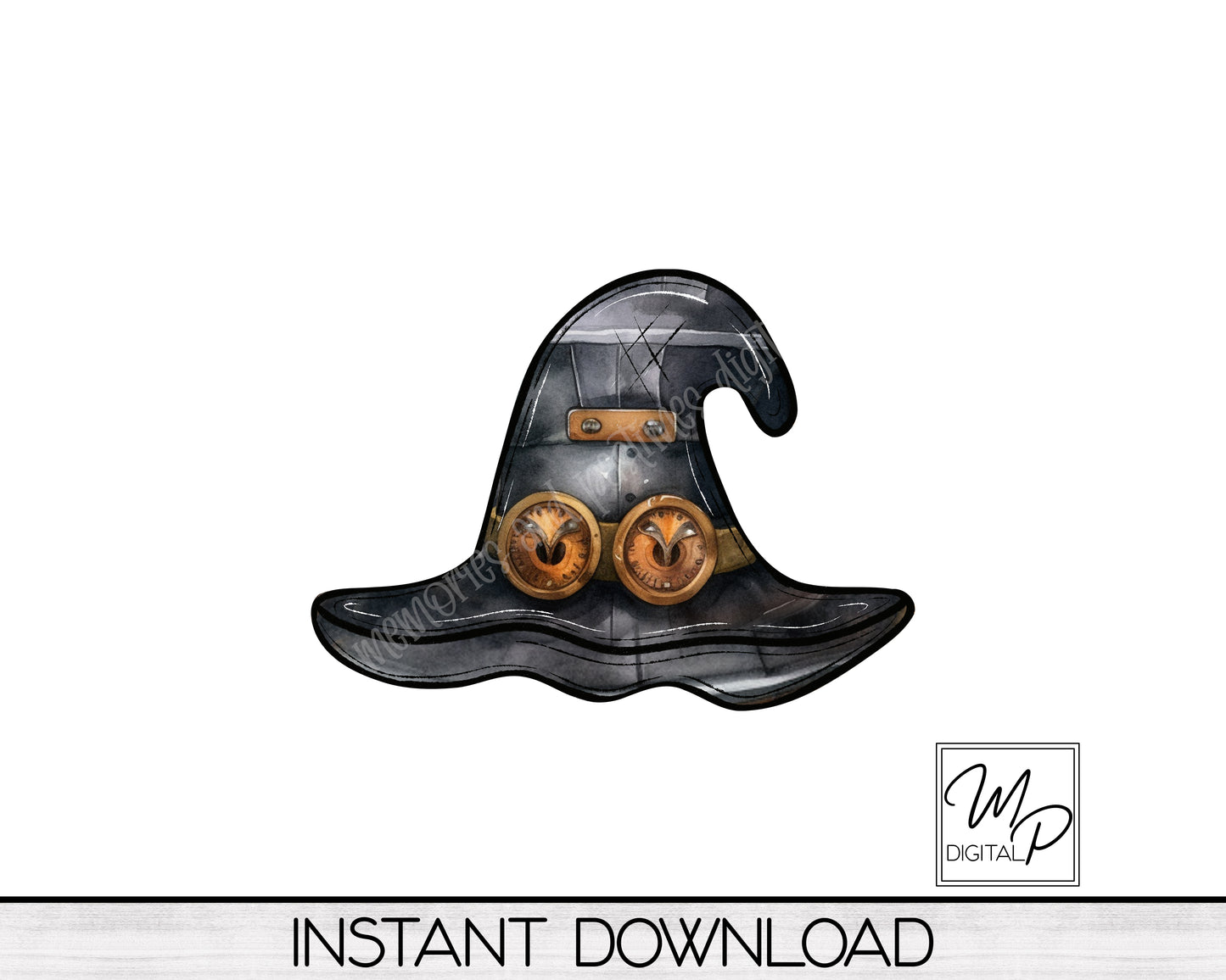 Halloween Steampunk Witch Hat PNG, Digital Download for Sublimation, Commercial Use