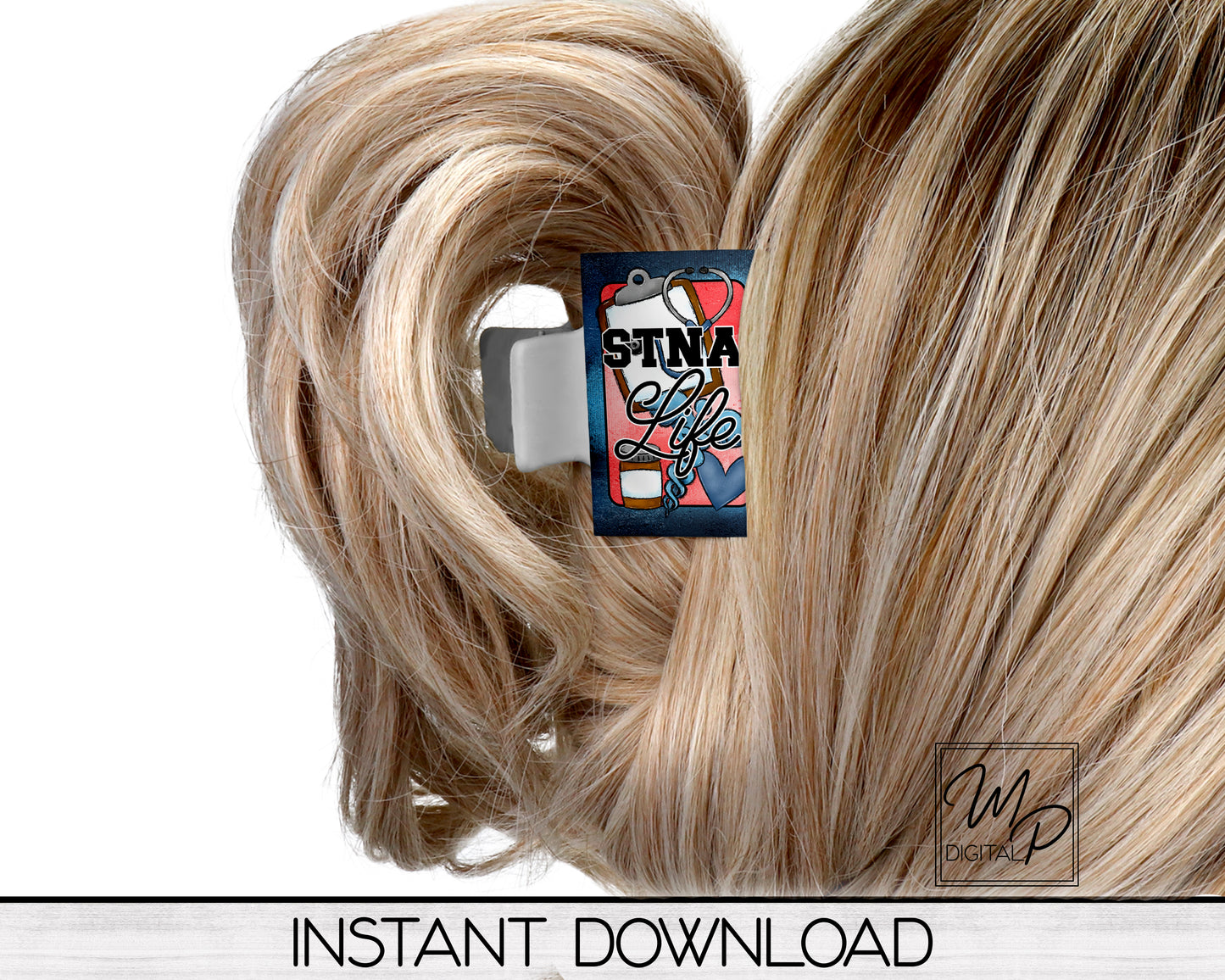STNA Hair Clip PNG Sublimation Design, Digital Download