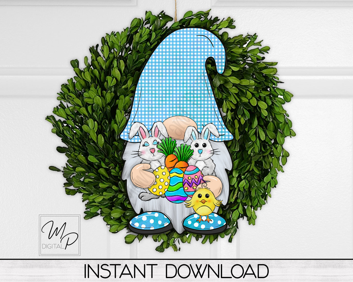 Easter Bunny Gnome PNG Sublimation Digital Design Download