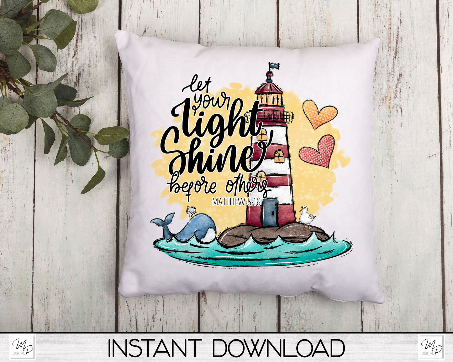 Christian Nautical PNG Sublimation Design, Square Pillow Cover, T-shirt,  Digital Download