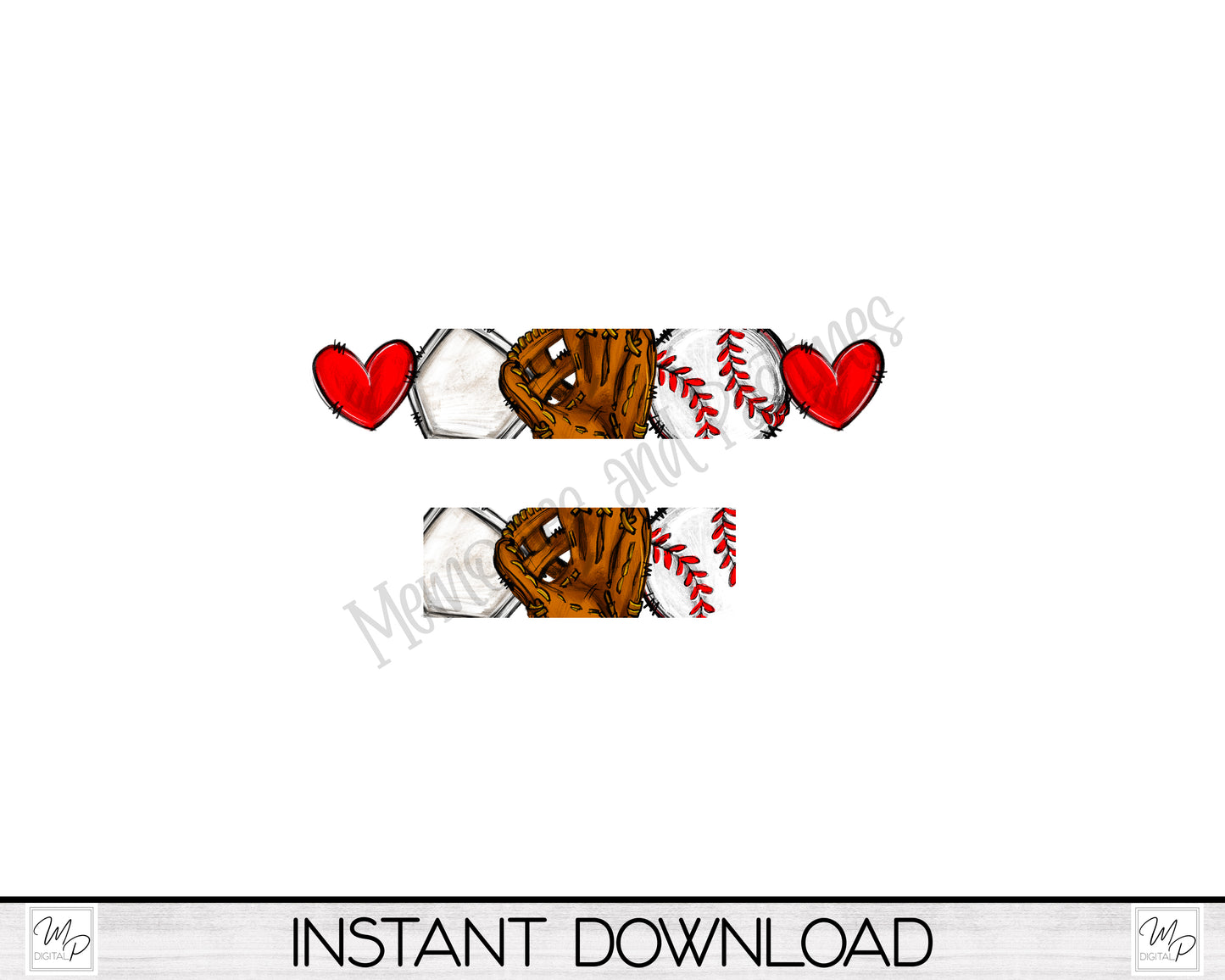 Baseball PNG for Sublimation of Watchbands, Digital Download