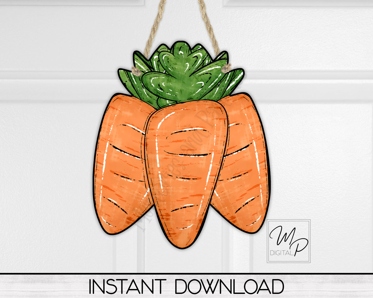 Triple Carrot Door Hanger Sublimation Design Download