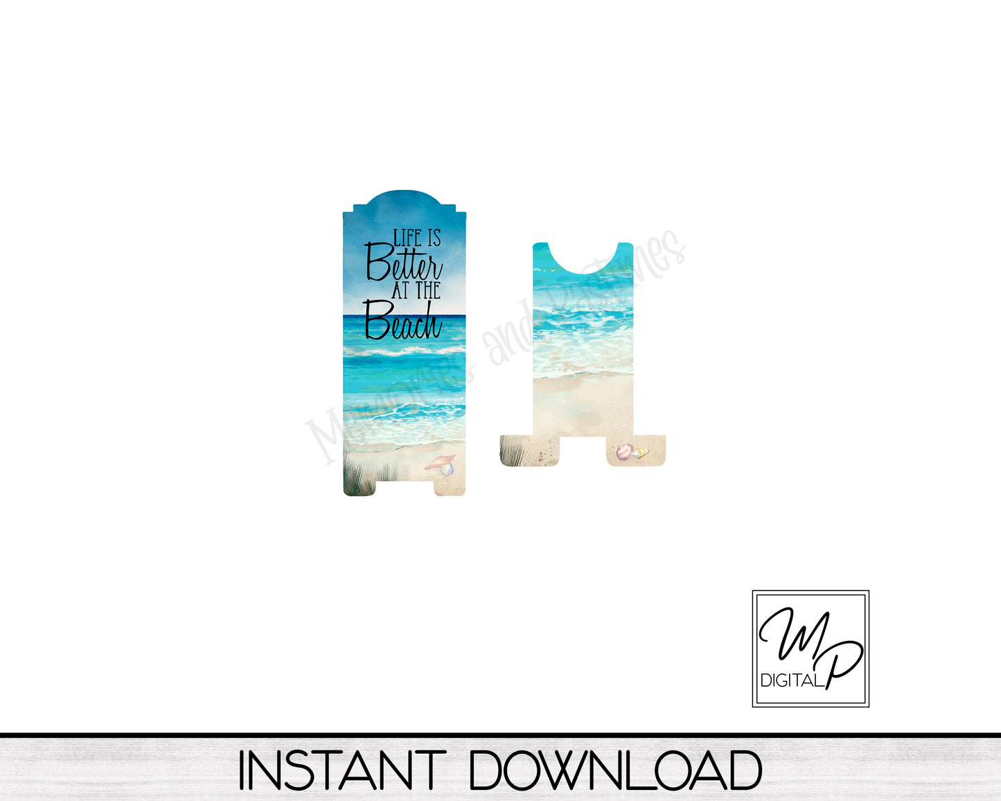 Beach Mobile Cell Phone Stand Design for Sublimation, Digital Download