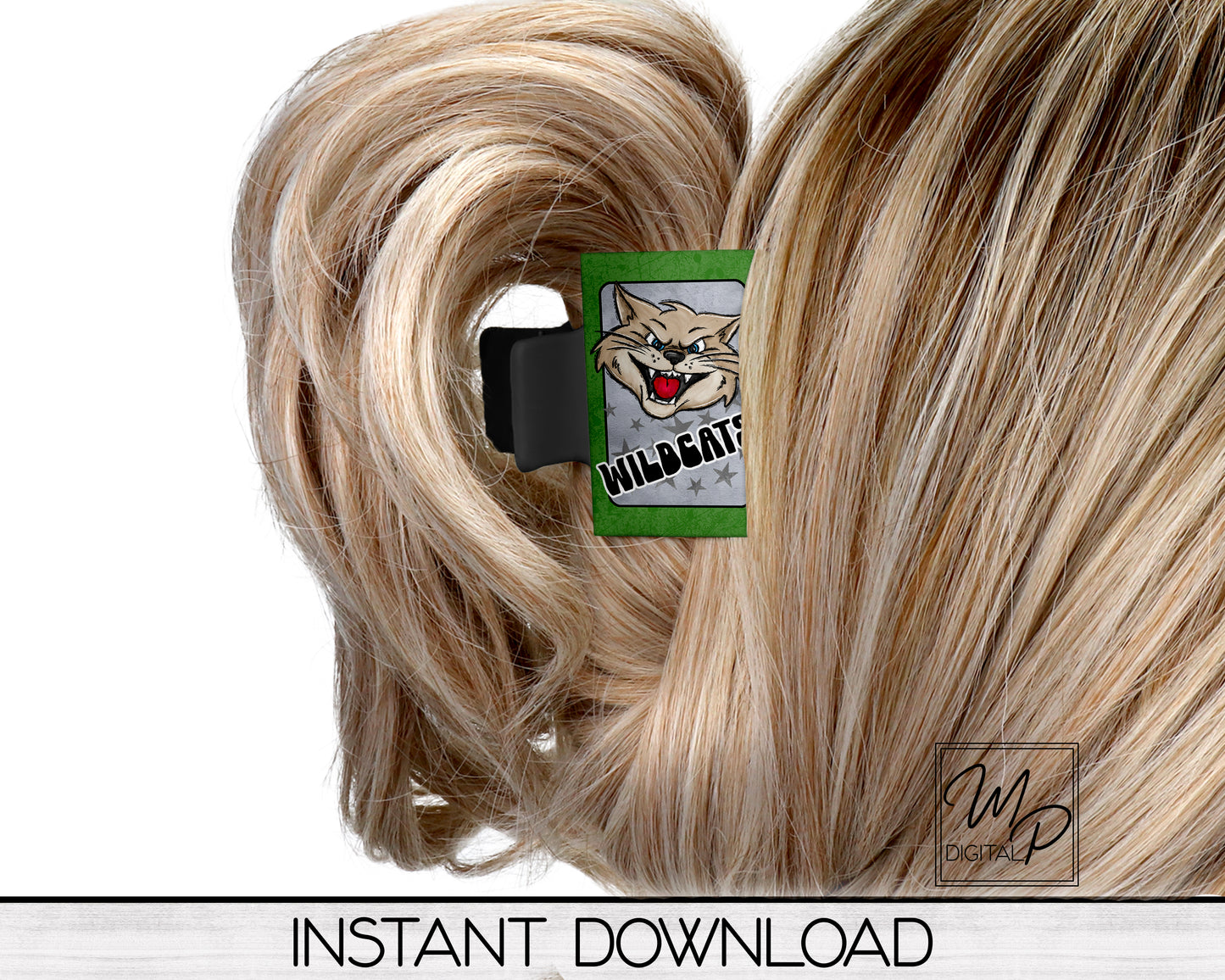 10 Colors Wildcats Team Spirit Hair Clip Sublimation Design, Digital Download