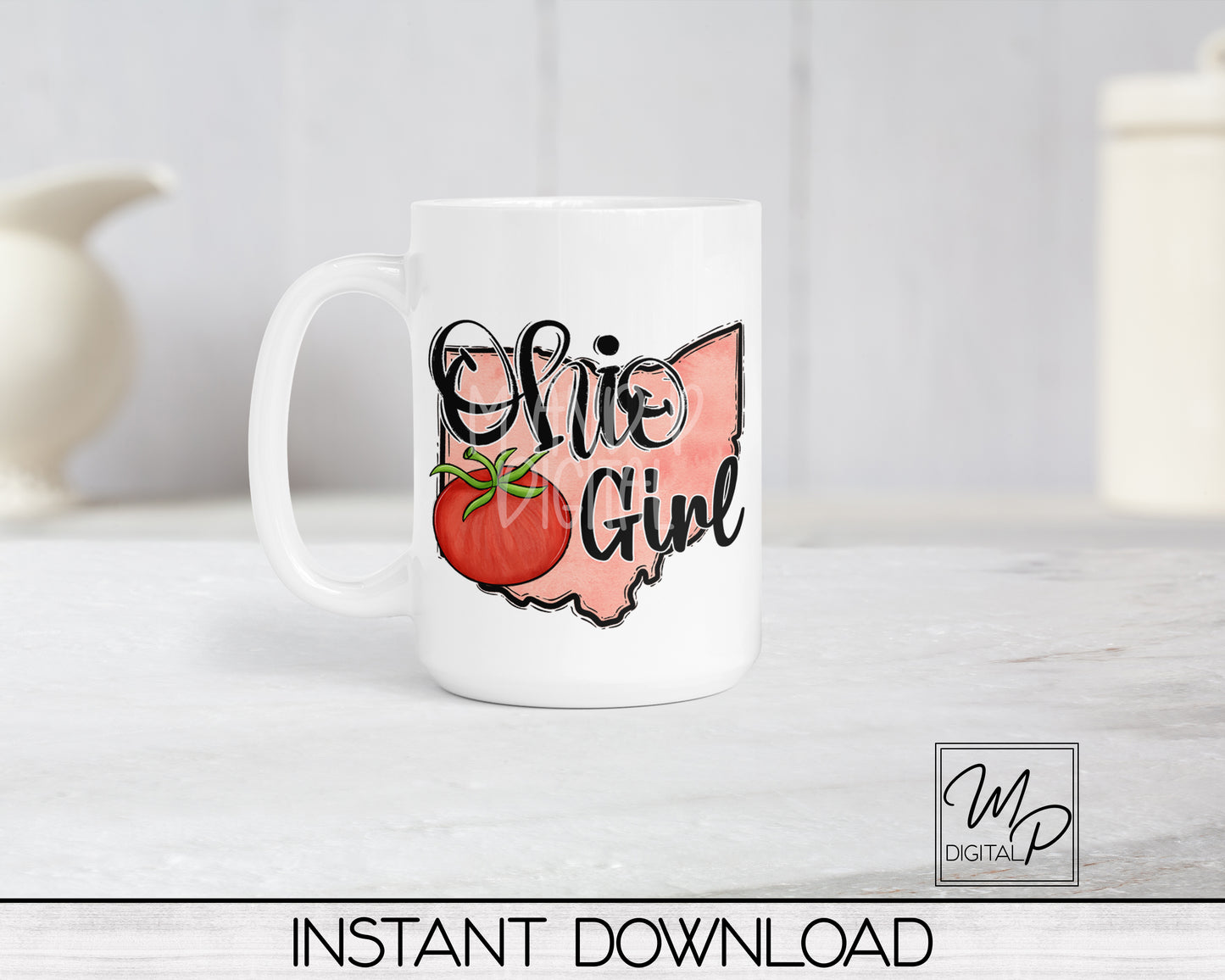 Ohio Girl PNG Sublimation Design for Shirts and Mugs, Commercial Use