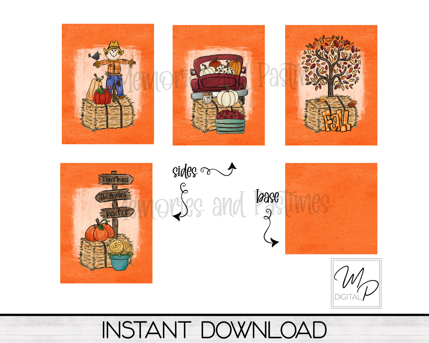 Fall Pencil / Utensil Box PNG Sublimation Design, MDF Box Design Digital Download