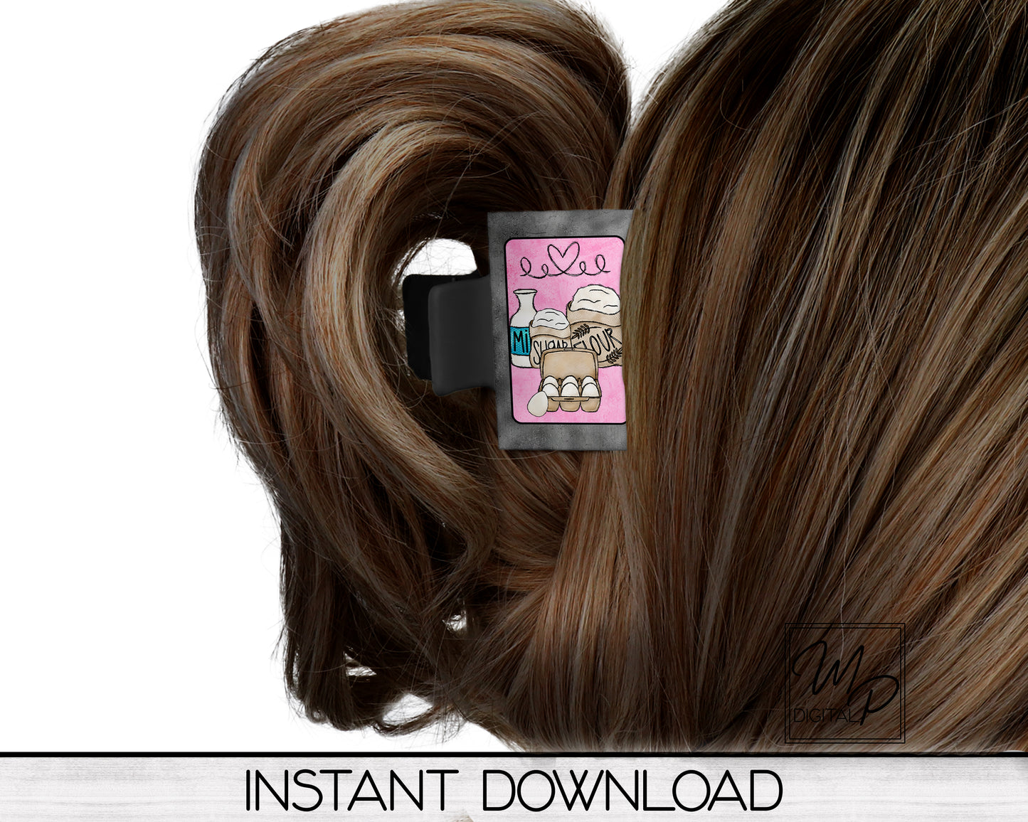 Baking Hair Clip PNG Sublimation Design, Digital Download
