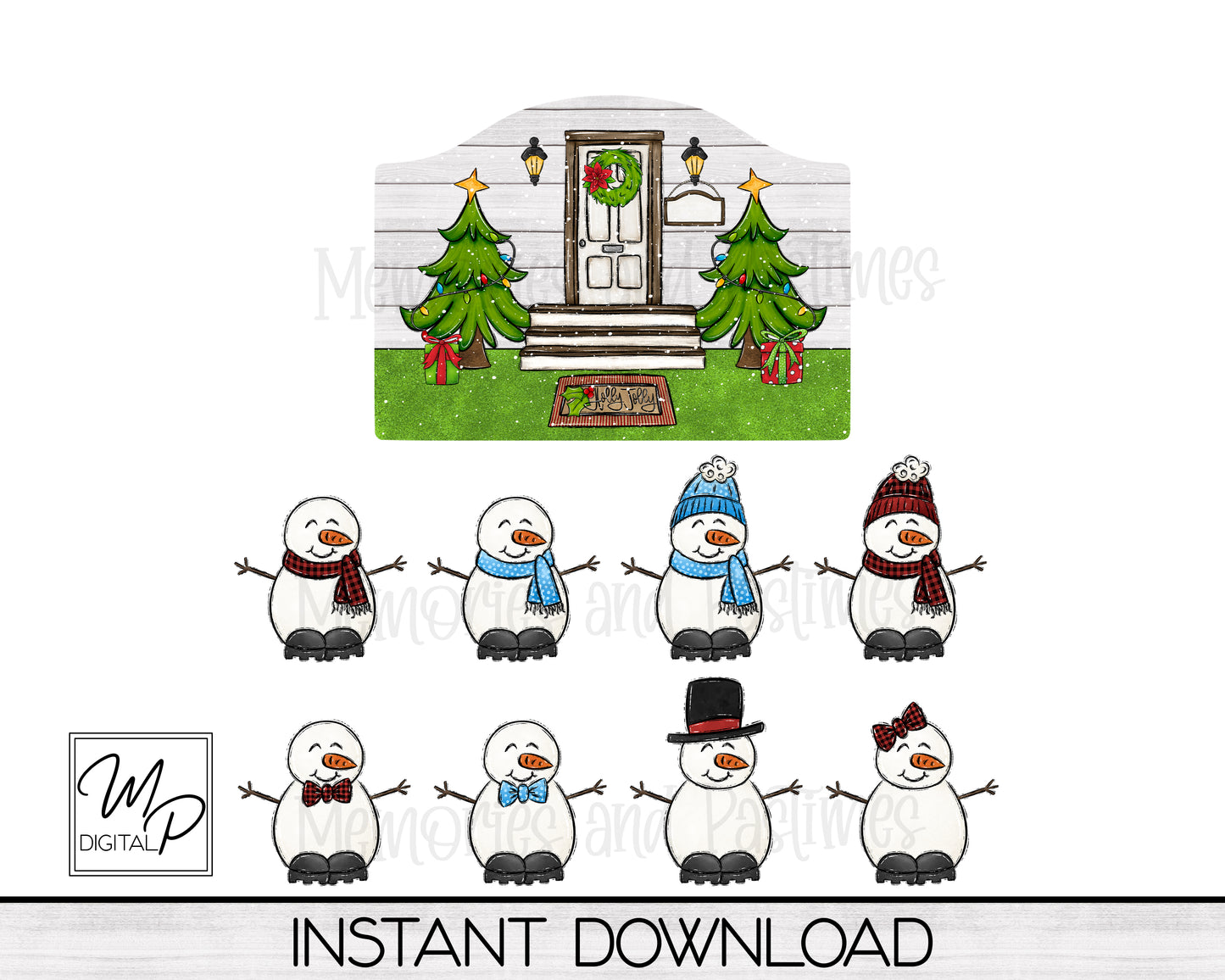 Customizable Snowman Family PNG Design for Sublimation of Round Top Signs, Digital Download