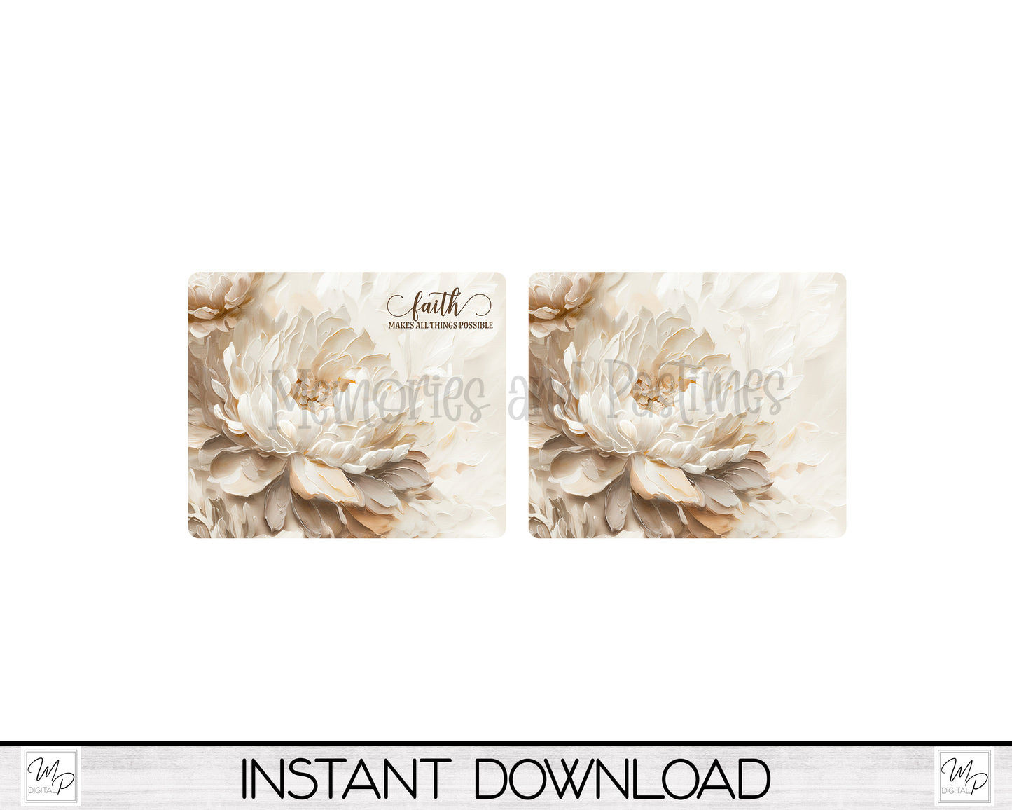 Christian Floral PNG Design for Sublimation of Mouse Pads, Signs, Includes Design Without Quote, Digital Download