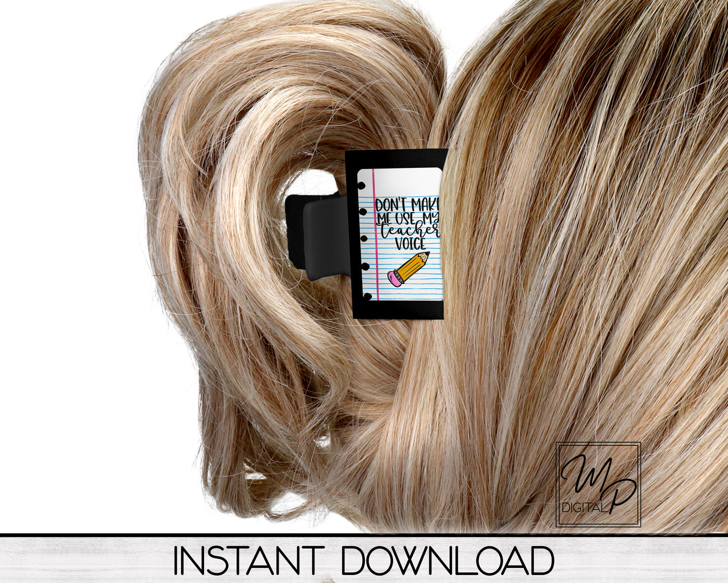 Teacher Hair Clip PNG Sublimation Design, Digital Download