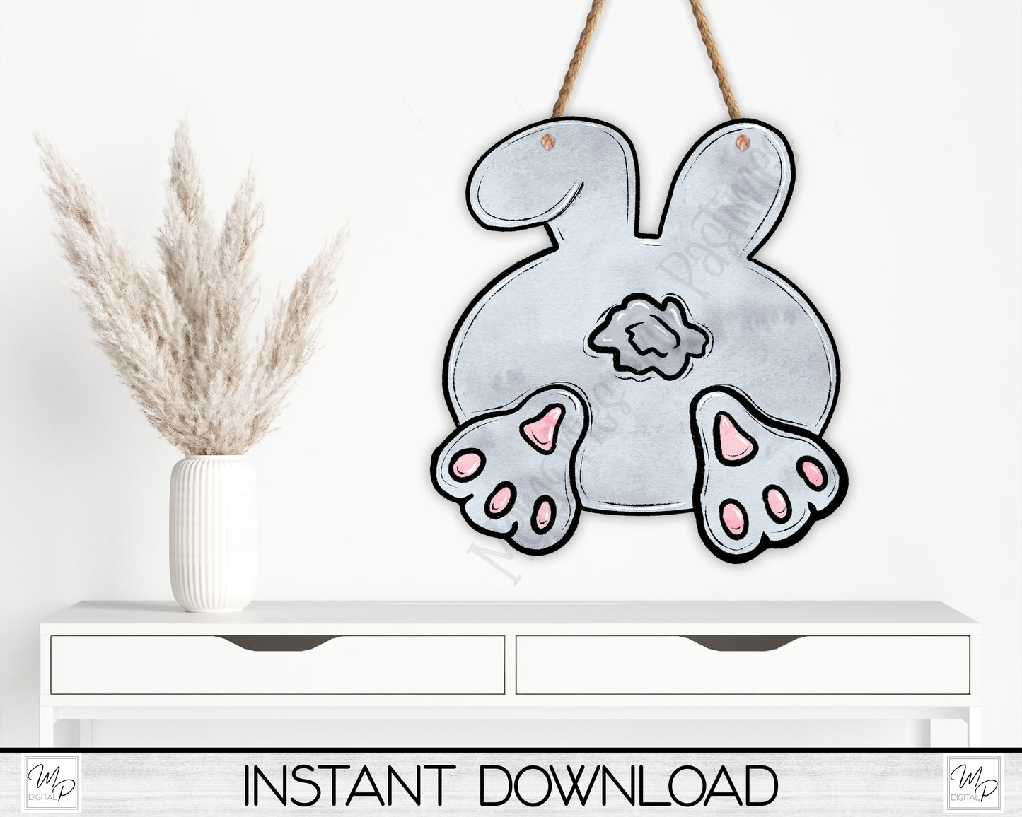 Easter Bunny Tail Earring PNG Design for Sublimation, Bunny Butt Digital Download