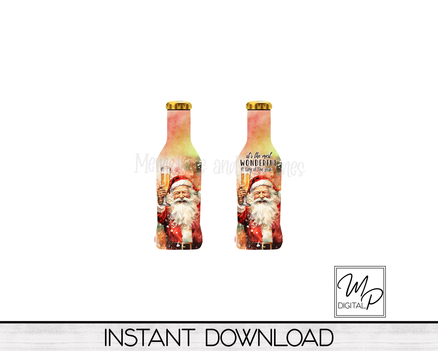 Christmas Santa Beer Bottle Opener PNG Digital Download for Sublimation, Commercial Use