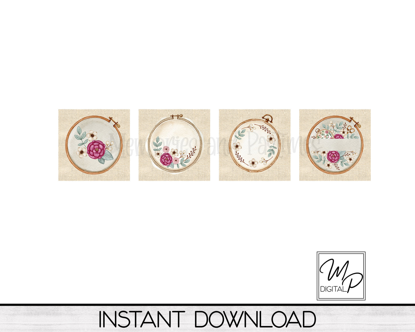 Embroidery Coaster Sublimation PNG Designs For Sublimation of Square and Round Coasters, Digital Download