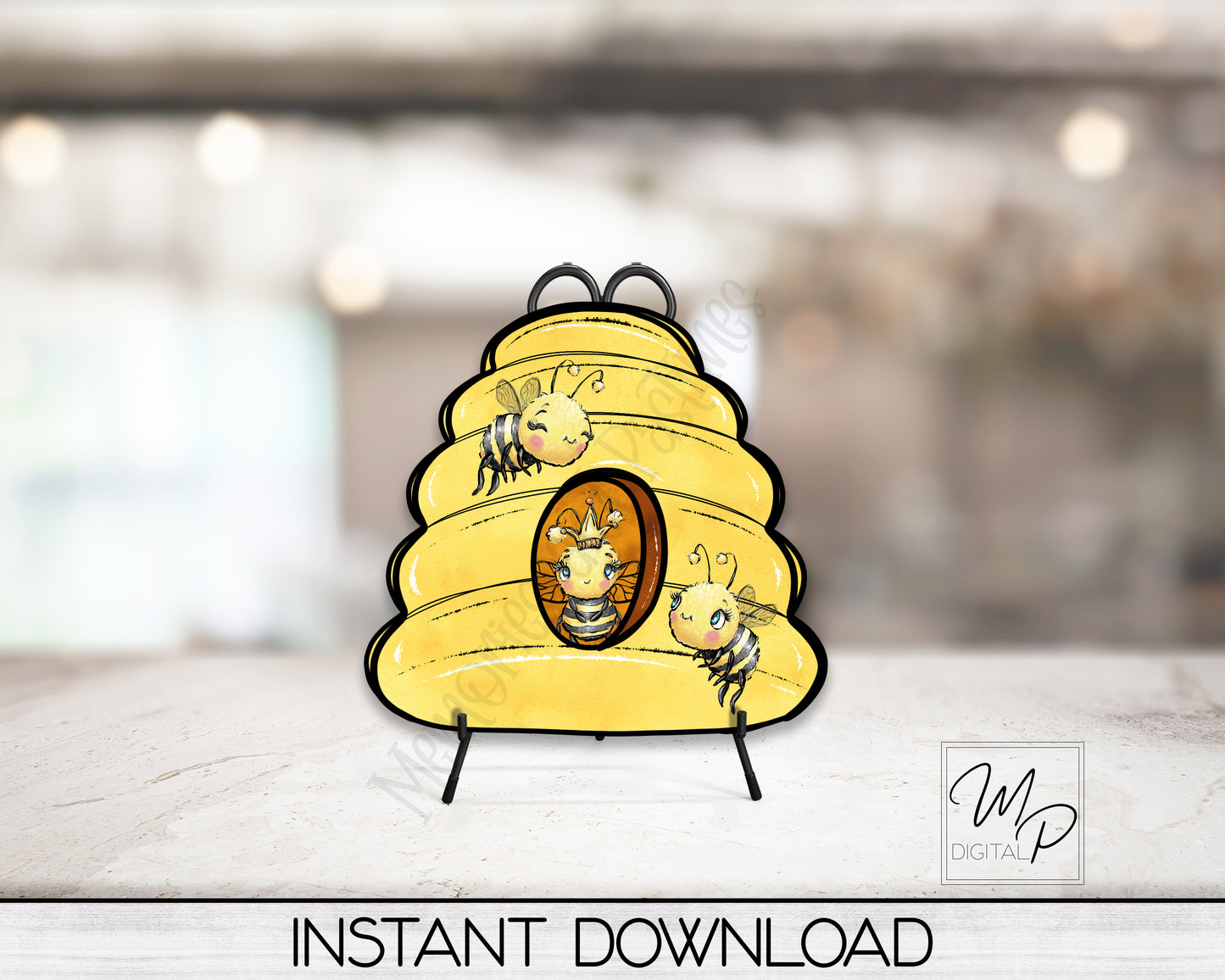 Honeybee Hive PNG Design for Sublimation of Earrings, Door Hangers, Digital Download