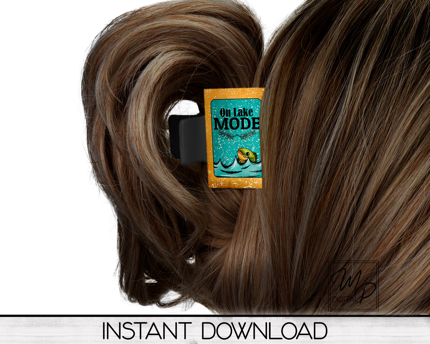Lake Hair Clip PNG Sublimation Design, Digital Download