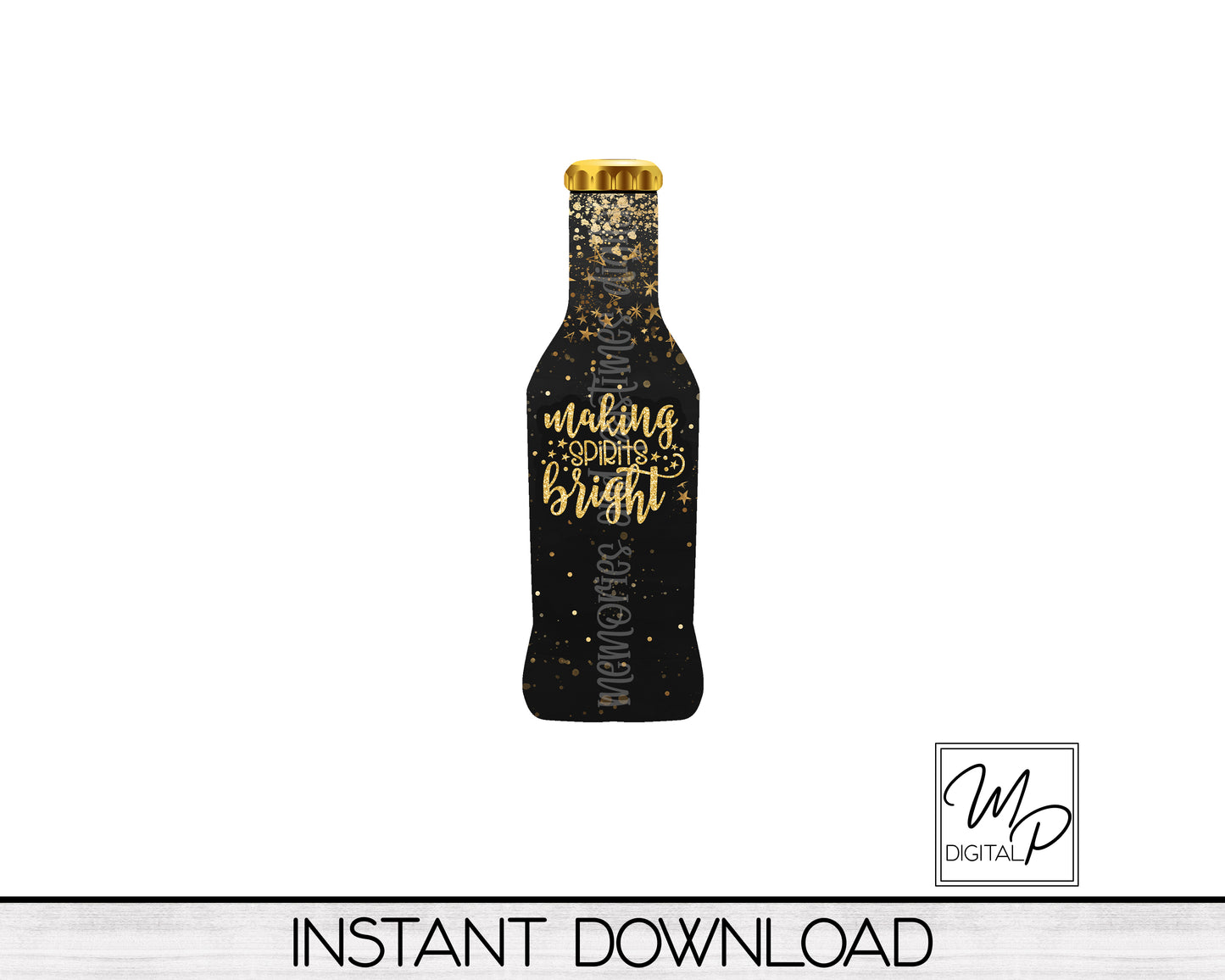 Christmas Beer Bottle Opener PNG Digital Download for Sublimation, Making Spirits Bright, Commercial Use
