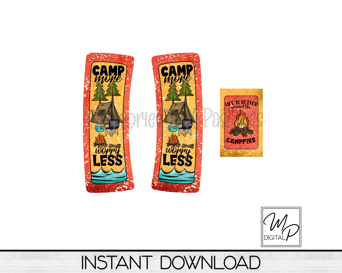 Camping Hair Clip PNG Sublimation Design, Digital Download