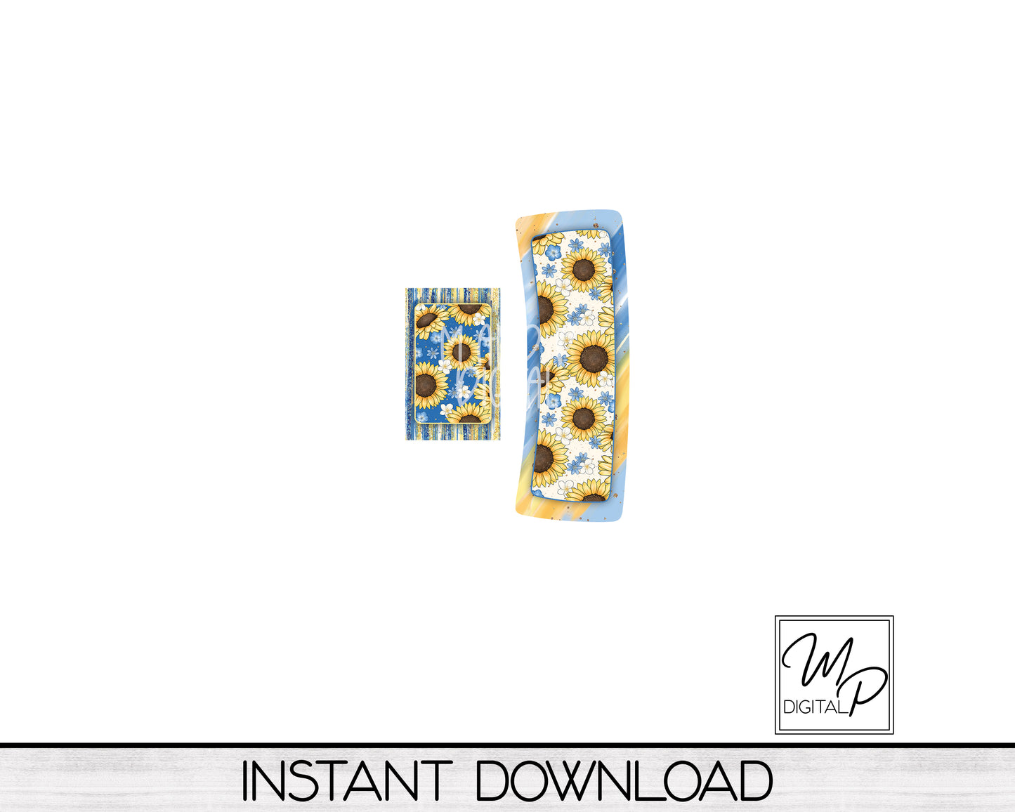 Sunflower Hair Clip PNG Sublimation Design, Digital Download