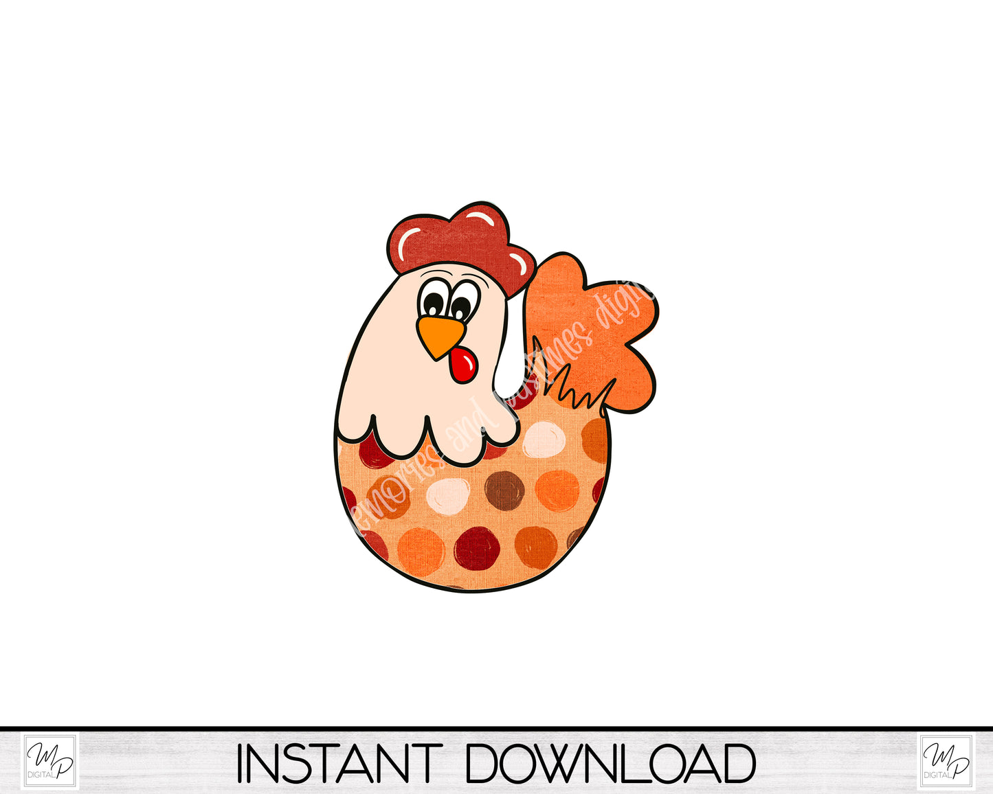 Fall Chicken PNG Design for Sublimation, Digital Download