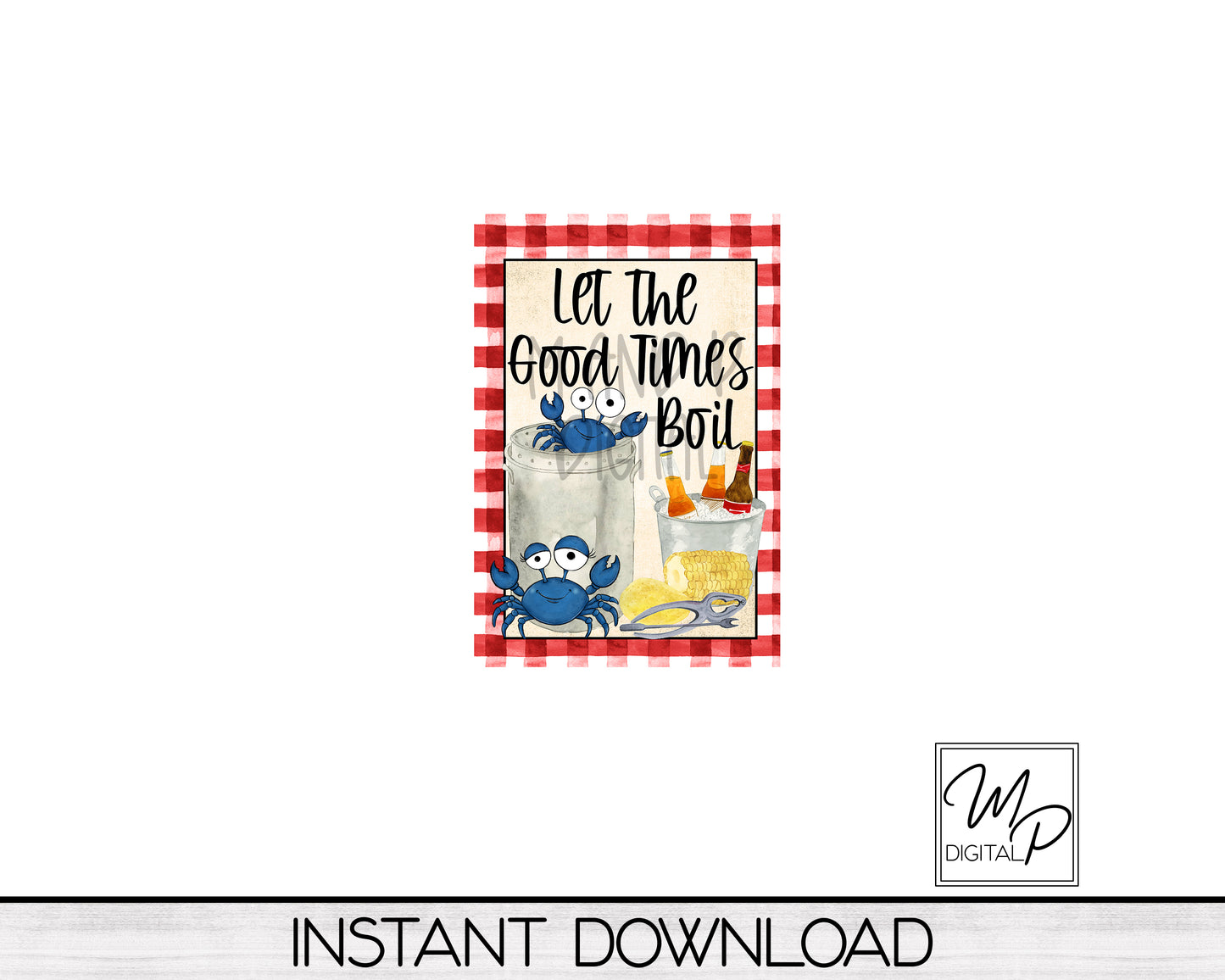 Blue Crab Boil Garden Flag Design for Sublimation, Yard / Patio Flag, Digital Download