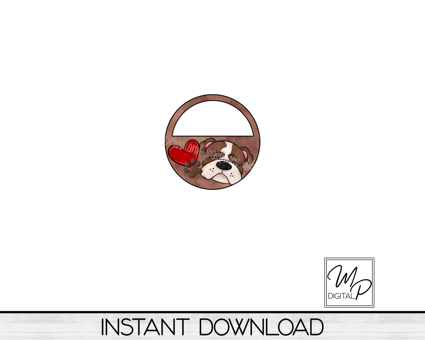 Bulldog Half Circle PNG Design for Sublimation of Earrings with Leather, Digital Download