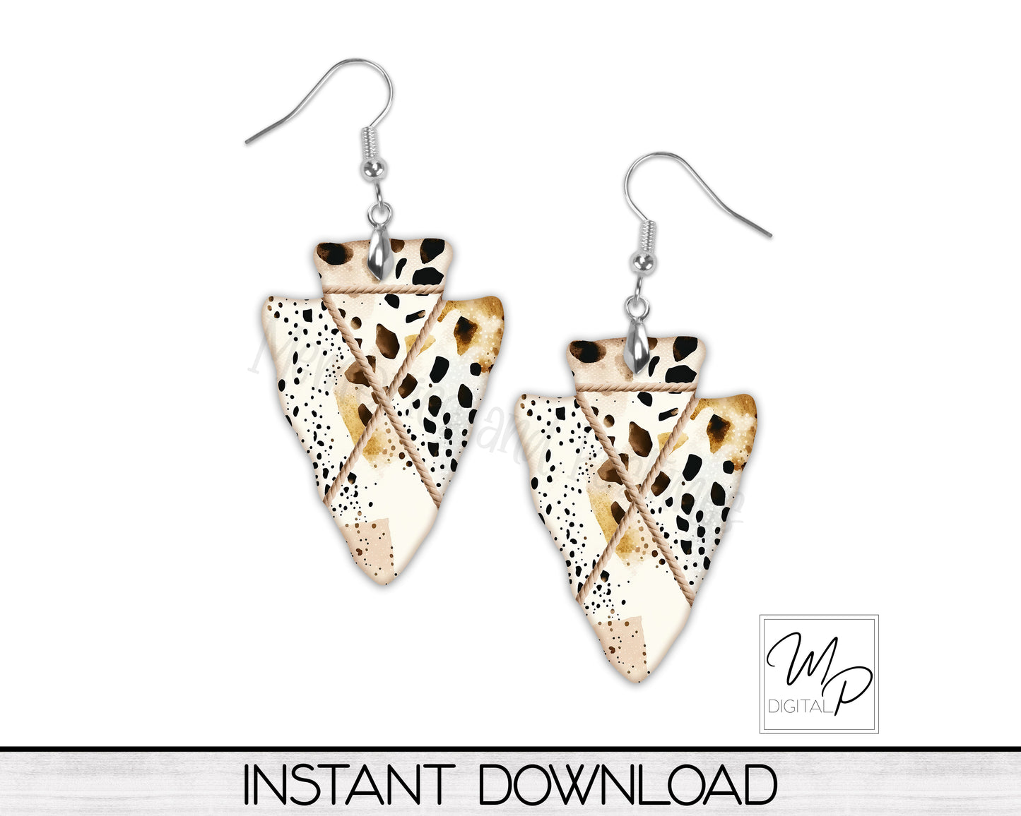 Animal Print BUNDLE PNG Sublimation Design for Arrowhead Earring, Digital Download