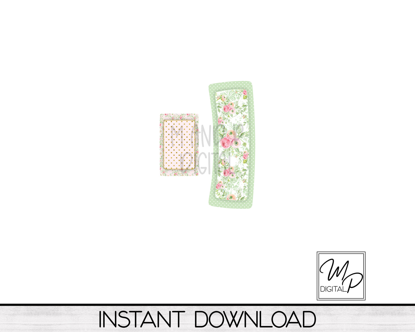 Spring Floral Hair Clip PNG Sublimation Design, Digital Download