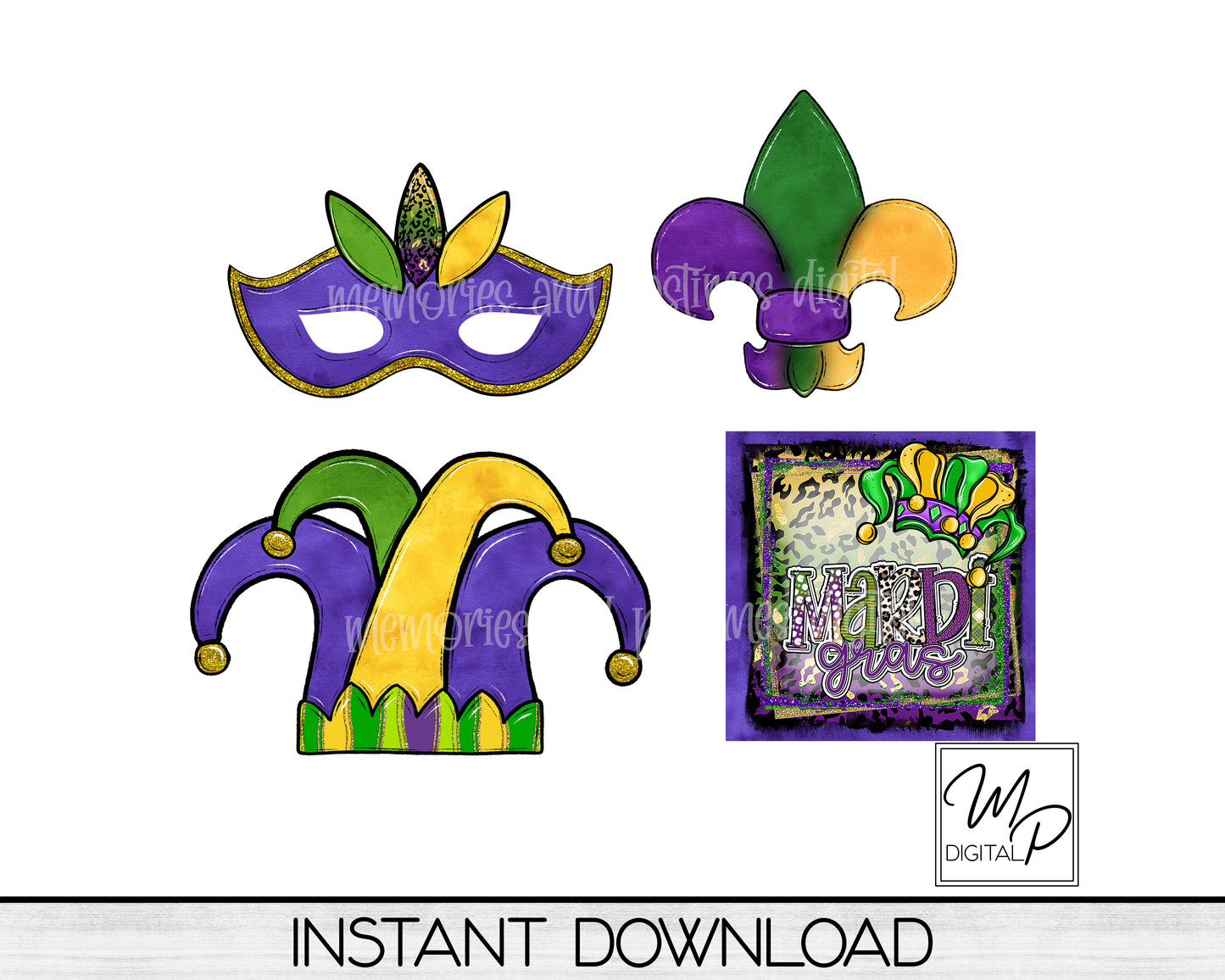 Mardi Gras Tiered Tray BUNDLE PNG for Sublimation, Digital Download