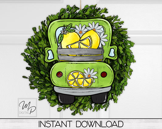 Lemon Farmhouse Truck Sublimation PNG Design, Digital Download