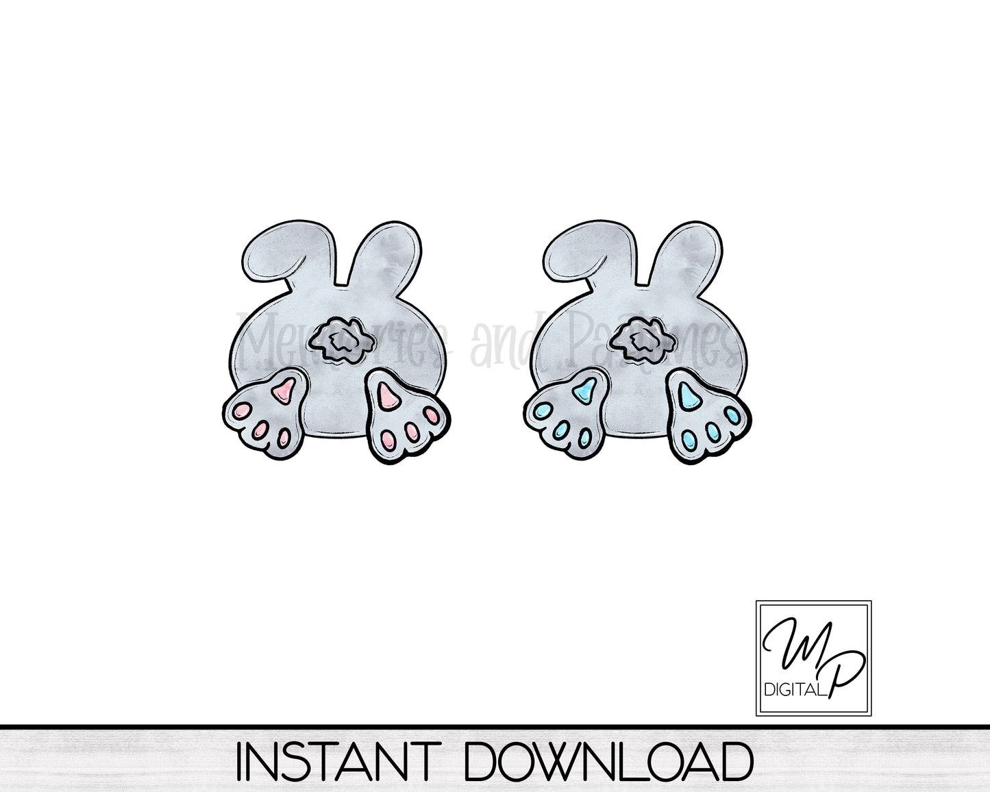 Easter Bunny Tail Earring PNG Design for Sublimation, Bunny Butt Digital Download